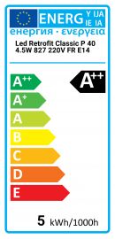 Mini lampada LED classica P 40 4,5W 827 220V FR E14 Osram
