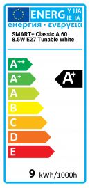 SMART+ Classic A 60 8.5W E27 Tunable bela Osram