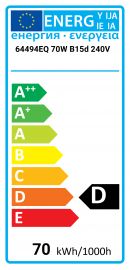 64494 EQ 70W B15d 240V Best alternative
