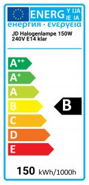 Bombilla halógena JD 150W 240V E14 incolora Ilumine su espacio con potencia  clara, Bailey